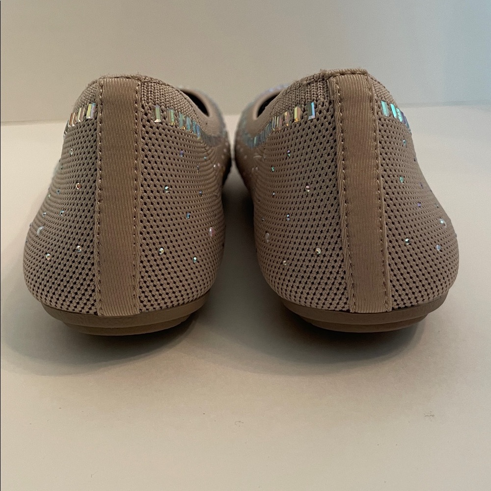 Skechers Cleo 2.0 Shoes Mesmerizing Nights Taupe Comfort Ballet Flats Shoes - Picture 9 of 13
